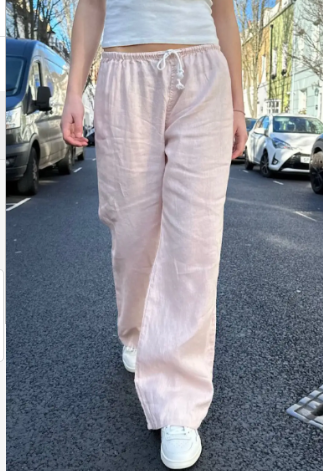 Vintage Striped Loose Pants with Draped Design (One Piece)