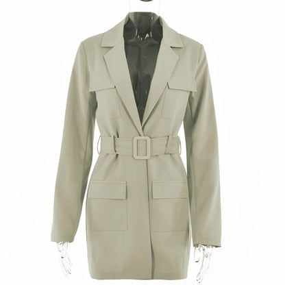 Oversized Long Sleeve Lapel Dress for Women