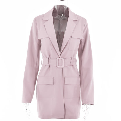 Oversized Long Sleeve Lapel Dress for Women