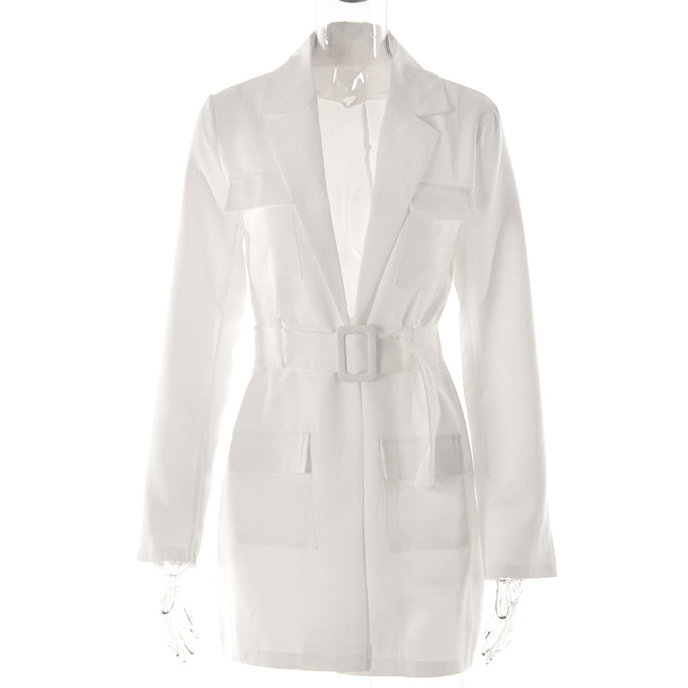 Oversized Long Sleeve Lapel Dress for Women
